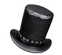 WIDMANN MILANO PARTY FASHION- Rocker Chapeau cylindrique Aspect Cuir pour Adulte, Taille Unique, Uni, 11008953, Noir