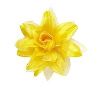 WIDMANN 04126 - Barrette à Cheveux avec Fleur et Paillettes, Femme Adulte, Dia De Los Muertos, 60s, Hippie, hawaïen, Halloween, Carnaval, Couleur Jaune