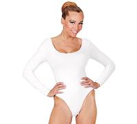 WIDMANN 04355 - Justaucorps à Manches Longues pour Femmes Adultes, Carnaval, Danseuses, Papillons, Anges, fées, fêtes à thème, Taille XL, Couleur Blanc