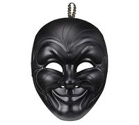 Widmann 04718 Masque vénitien Grand Gala Homme Souriant, Noir, Taille Unique