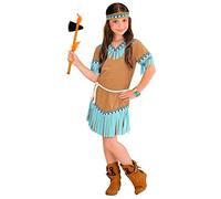 Déguisement Petite Indienne Marron et Bleue Fille - Marque - Robe, Ceinture, Bandeau - Polyester - Intérieur 11-13 ans