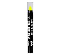 WIDMANN 09597 - Crayon de Maquillage Fluorescent Adulte Unisexe, années 80, Dia De Los Muertos, Carnaval brésilien, Halloween, 3.5 ML, Couleur Jaune