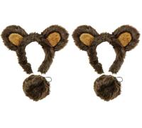 WIDMANN MILANO PARTY FASHION W 10116 - Ensemble de déguisement ours, serre-tête avec oreilles et queue, marron, animal, fête à thème, carnaval