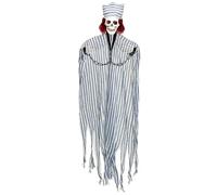 Widmann 10044 10044 Squelette en chaîne avec tête clignotante lumineuse 120 cm Décoration à suspendre fantôme effrayant Halloween fête à thème Multicolore Taille unique