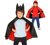 WIDMANN MILANO PARTY FASHION W 10666 Cape de super-héros, cape réversible avec capuche, cape, araignée, chauve-souris, Halloween, costume de carnaval