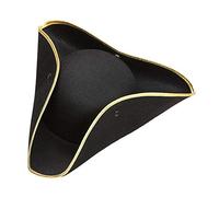 W WIDMANN MILANO Party Fashion, Tricorne en feutre noir, finition dorée, confort optimal, dimensions pratiques, polyvalent pour carnaval et soirées à thème, ajoute une touche d'élégance