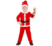 Widmann 14917 Enfants Costume de Père Noël en Flanelle, Casaque, Pantalon, Ceinture et Chapeau