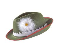 Widmann 1674T - Chapeau tyrolien avec edelweiss et plumes, costume traditionnel, chapeau, coiffure, accessoire, fête à thème, carnaval