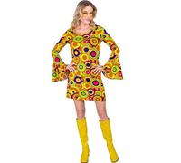 W WIDMANN MILANO Party Fashion - Costume Robe des années 70, Hippie, Reggae, Flower Power, Disco Fever, Costumes de carnaval