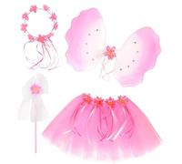 Widmann 1935 F ? Enfants Déguisement Costume de fleurs Fée, Tutu, Ailes, tête bijoux et baguette magique