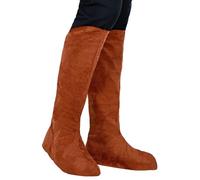 Widmann 20956 - Bottes en daim - Une paire de couvre-chaussures marron - Moyen Âge, elfes, pirates, indiens, carnaval, fête à thème