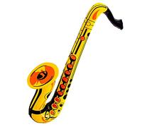 WIDMANN 23931 - Saxophone Gonflable Unisexe Adulte, Clown, Cirque, Disco, Musicien, Spectacle, Carnaval, fêtes à thème, 55 cm, Couleur Or