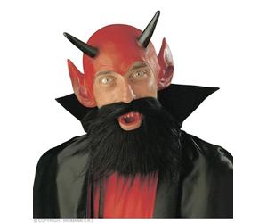Widmann 2847J - Costume set diable, cornes, dentier, barbe, enfer, satan, déguisements carnaval, halloween