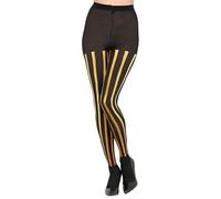Widmann 29350 Collants noirs avec rayures dorées 50 deniers Steampunk Carnaval Fête à thème