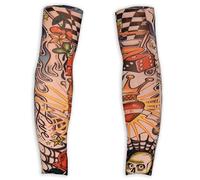 WIDMANN MILANO PARTY FASHION W 29359 Miami Ink Paire de manchons de tatouage, très réalistes, pour motards, rockers, condamnés, criminels, carnaval, fête à thème