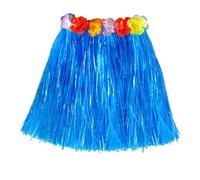 WIDMANN 33685 - Minijupe hawaïenne pour Femmes Adultes, avec Ceinture Florale, pour Les fêtes d'été, africaines, Les fêtes à thème, Longueur 45 cm, Taille Unique, Couleur Bleu