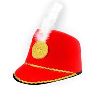WIDMANN 34142 - Chapeau Majorette en feutre pour fille, avec plumes, université, carnaval, soirées à thème, taille unique, couleur rouge