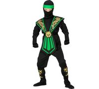 Costume de ninja - WIDMANN - 38515 - Taille 116 - Noir et vert - Motif dragon doré