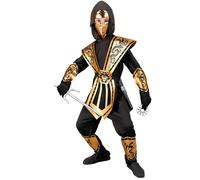W WIDMANN MILANO Party Fashion - Costume enfant Kombat Ninja, or, combattant, guerrier Kung Fu, Japon