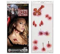 Widmann ? Set de 6 Tatouages anti-morsures Vampire unisex-adult, rouge, taille unique, vd-wdm40881