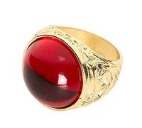 WIDMANN 46740 - Bague Unisexe Adulte, Pirates, Nobles, évêques, Rois et Reines, Vampires, Halloween, Carnaval, Taille Unique, Couleur Or-Rouge