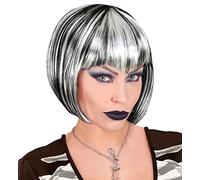 Widmann 46923 Perruque d'Halloween Blanc/Noir Gothique Squelette Vampire Halloween Carnaval Fête à thème