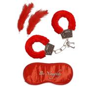 Widmann 4800L ? Amusant Kit pour Les Amateurs, Menottes en Fourrure, Masque pour Les Yeux et 2 Plumes, One Size