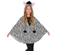 Widmann 48167 - Costume de zèbre pour enfant, poncho avec capuche, jeté de lit, fête à thème, carnaval