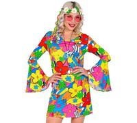 Déguisement Seventies Robe Flower Power Femme Multicolore