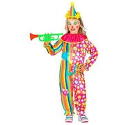 Widmann 52506 52506 Costume de clown avec col et mini chapeau pour enfant Multicolore 128 cm 5-7 ans