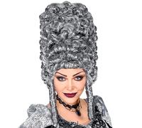 Widmann 62492 - Perruque gothique extra haute, femme adulte, sombre, carnaval vénitien, nobles, 18e siècle, Halloween, Taille Unique, Couleur Gris