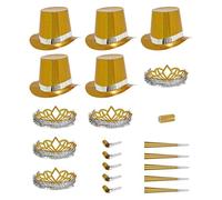 WIDMANN 6644O - Kit de fête Las Vegas Effet holographique, Adulte Unisexe, Anniversaire, Nouvel an, décorations, cotillons, Carnaval brésilien, Couleur Or