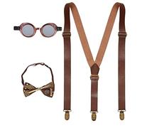 Set de Steampunk Marron - WIDMANN - Accessoires pour déguisement Charleston ou costume de gangster - Adulte