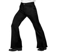 Widmann S.r.l. Pantalon homme Années 70 Patte d'eph Noir style groovy disco