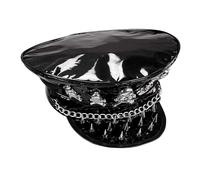 Widmann 75720 ? Rocker Bonnet avec Rivets, têtes de Mort et chaîne décoré, Taille Unique