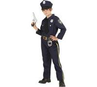 Widmann Police Officer (Shirt With Tie, Pants, Hat) (140 cm / 8-10 Years) Blue