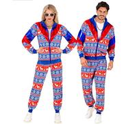 W WIDMANN MILANO Party Fashion - Costume survêtement avec motif de Noël, Merry Christmas Party, costume de Noël, Xmas, tenue des années 80, jogging