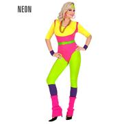 W WIDMANN MILANO Costume entraîneuse d'aérobic des années 80 néon, sportif, kitsch