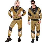 Widmann 80's Gold Reflective Shell Suit (Jacket, Pants) (M) Gold