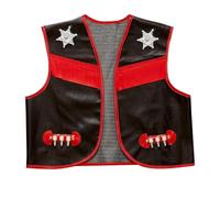 WIDMANN 84922 - Gilet de Costume de Cow-Boy, Enfant, Carnaval, Far West, fêtes à thème, Taille 8-10 Ans, Couleur Noir