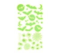 WIDMANN 86850 - Autocollants décoratifs phosphorescents pour Halloween, Chauves-Souris, araignées, Toiles d'araignées, étoiles, décorations, soirées à thème, 21x15 Cm
