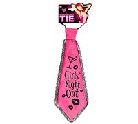 Widmann 8861R - Cravate en Satin et Dentelle pour soirée Entre Filles, Femme Adulte, Enterrement de Vie de Jeune Fille, fête, soirée à thème, Couleur Rose