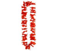 WIDMANN 9123D - Collier hawaïen Adulte Unisexe, fêtes d'été, Fleurs, Carnaval, fêtes à thème, Couleur Rouge