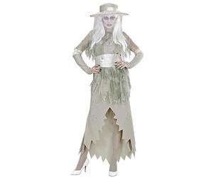 WIDMANN 98982 - Adultes Costume Lady Fantôme, robe avec chapeau, Cape, ceinture et gants M