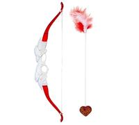 Widmann - AC0060 - Arc et Fleche Cupidon 47 cm | Accessoire « ange de l'amour » avec pointe en forme de cœur et plume rouge, accessoire pour soirées à thème