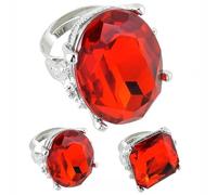Widmann - AC0099 - Bague avec grosse pierre rouge differentes formes assorties