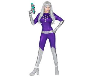 Widmann Alien (Overalls, Belt, Gloves) (M) Purple / Lila