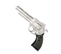 Widmann S.r.l. Pistolet gangster plastique AC1411 18 cm Argenté Taille unique Adulte