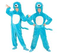 Widmann Azure Lion In Soft Plush (Hooded Jumpsuit With Mask) (M/L - h 175 cm) Bl
