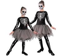 Widmann Ballerina Skeleton (Tutu Dress) (128 cm / 5-7 Years) Black